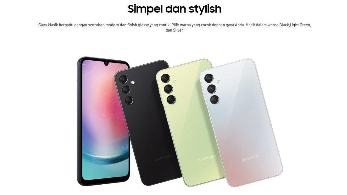Samsung Galaxy A24 4G yang hadir dengan desain minimalis namun elegan.