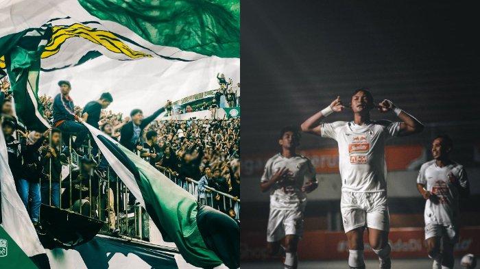 Sleman Fans (kiri) dan Saddam Gaffar (kanan) pada postingan Instagram @bcsxpss @saddamemiruddingaffar09. Saddam Gaffar dibidik Persib Bandung, Sleman Fans ikhlas?