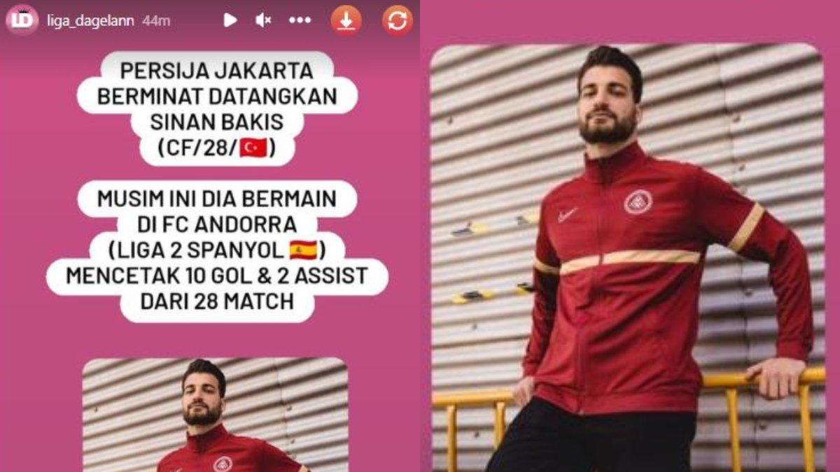 Rumor striker asing yang diminati Persija Jakarta, yakni Sinan Bakis asal Turki, Rabu (5/4/2023).