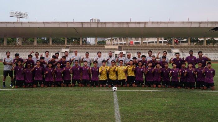 Skuad Timnas U-16 Indonesia saat menjalani TC di Stadion Madya, Gelora Bung Karno, Senayan, Jakarta pada April 2022 lalu.