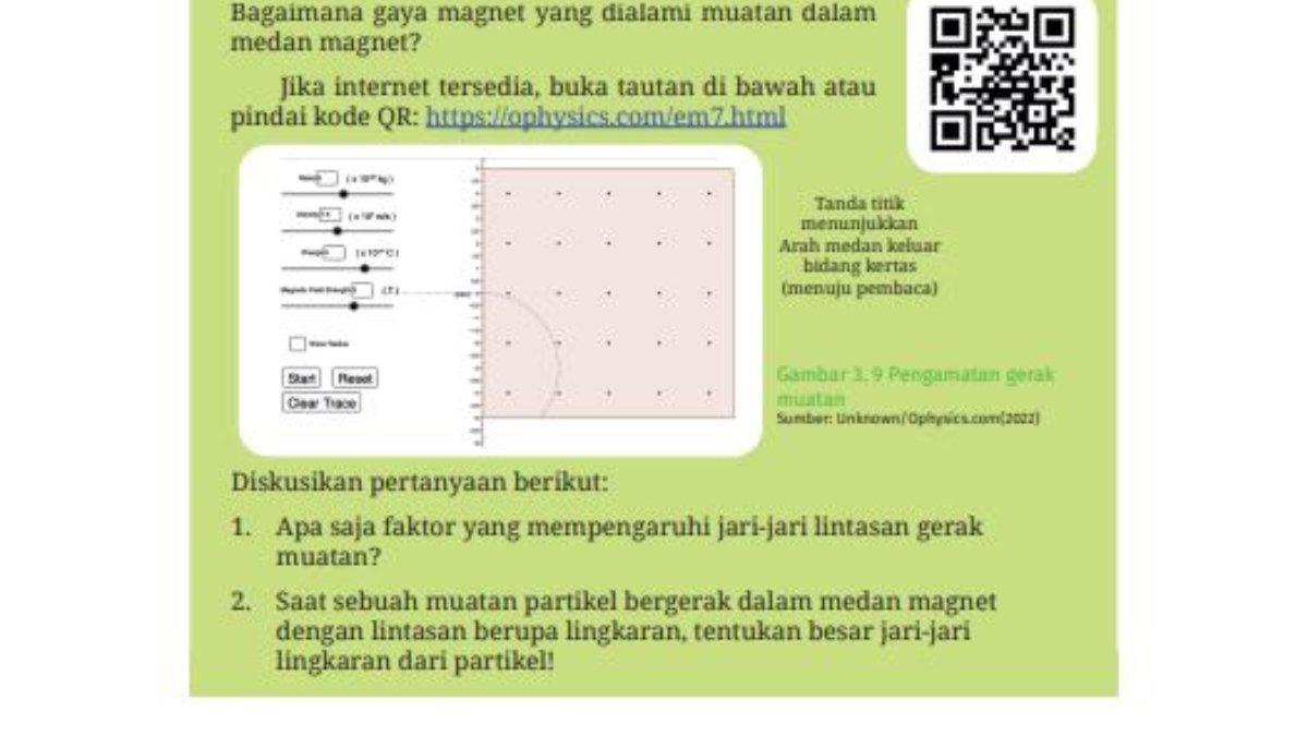 Soal Aktivitas 3.1, Nomor 1 dan 2, Fisika Kelas 12 SMA/MA.
