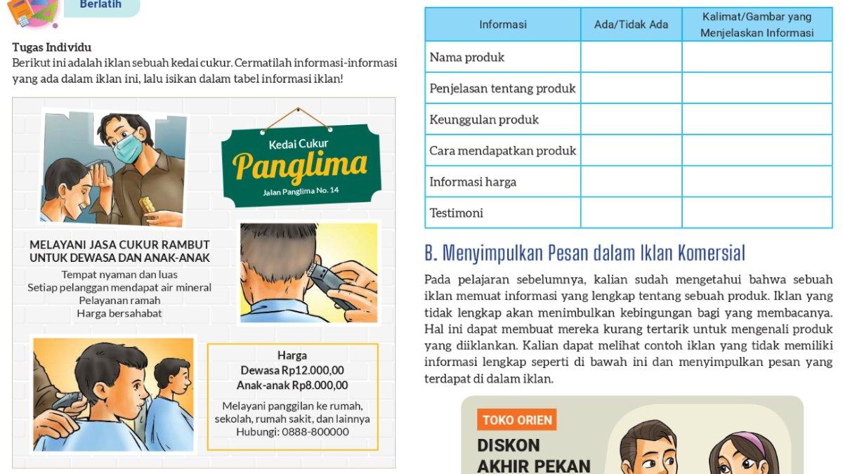 Soal Bahasa Indonesia kelas 8 Kurikulum Merdeka Bab 2 halaman 46 47.
