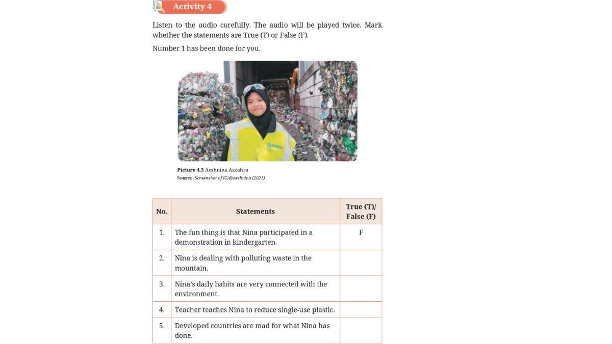 Soal Bahasa Inggris kelas 11 SMA/MA Kurikulum Merdeka Unit 4, Activity 4 halaman 142.
