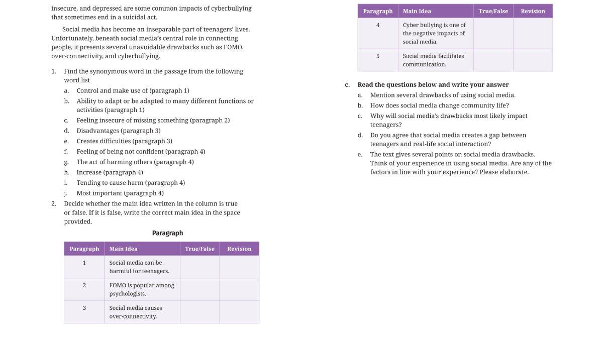Soal Bahasa Inggris kelas 12 Kurikulum Merdeka Unit 2, Activity B.7 halaman 63 64.