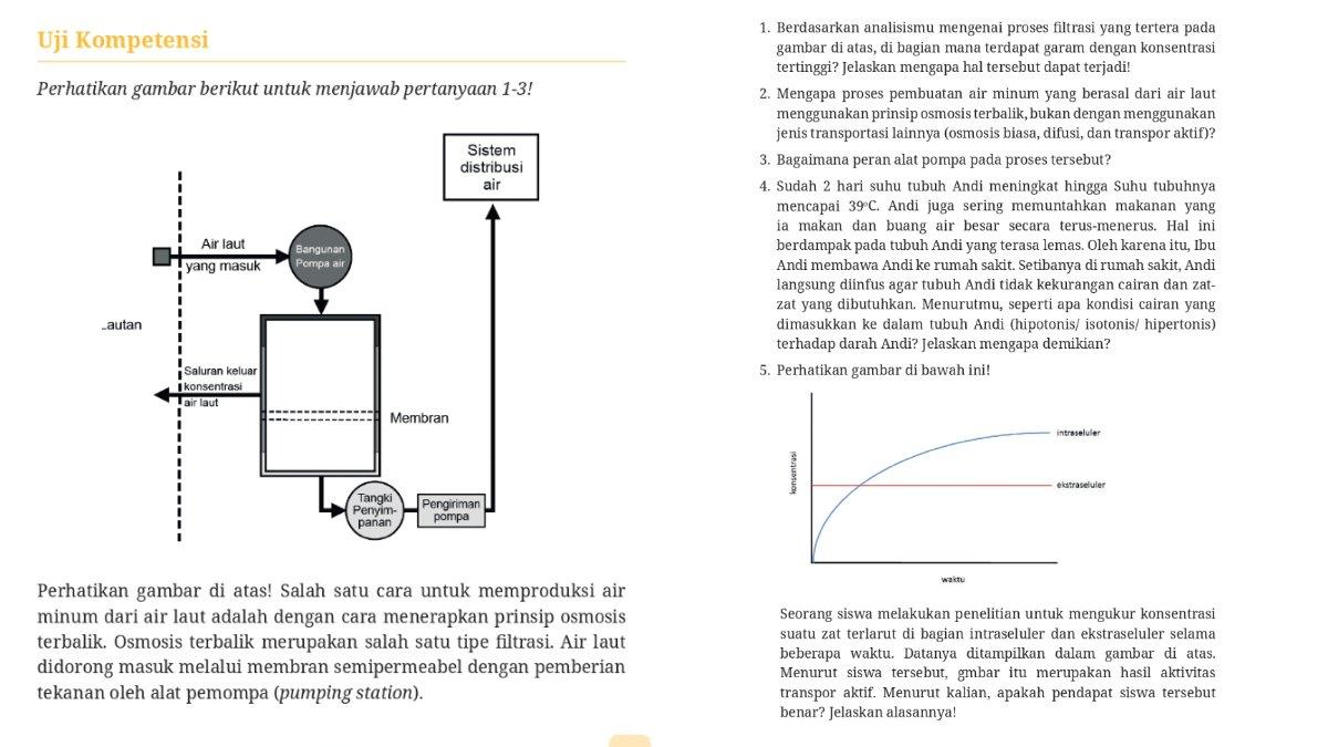 Soal Biologi kelas 11 Kurikulum Merdeka Bab 2, Uji Kompetensi halaman 53 54.