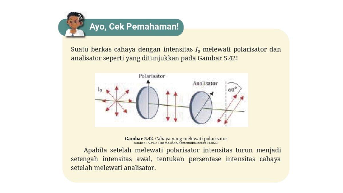 Soal Fisika kelas 11 SMA/MA Kurikulum Merdeka Bab 5, Ayo Cek Pemahaman halaman 145.