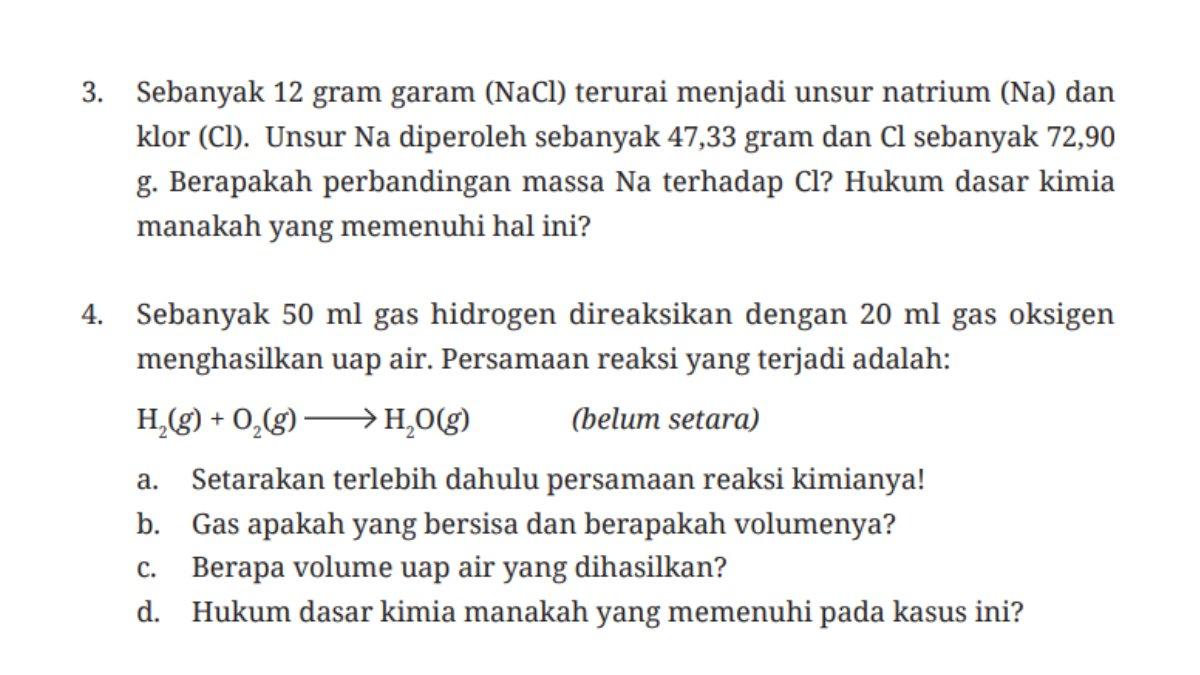 Soal Nomor 3 dan 4, Halaman 142 Ilmu Pengetahuan Alam Kelas 10 SMA/MA.