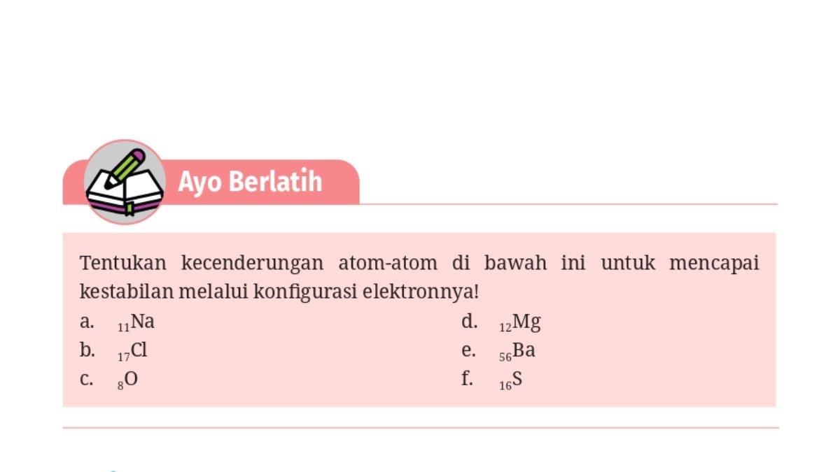 Soal Kimia kelas 11 Kurikulum Merdeka Bab 2, Ayo Berlatih halaman 36.