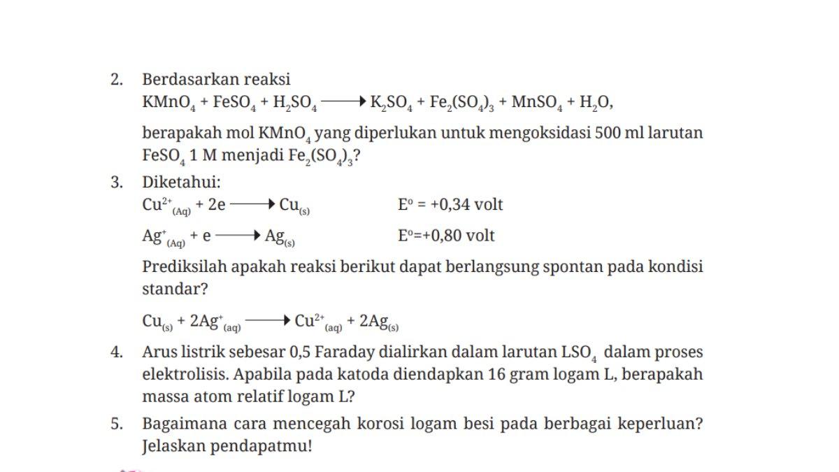 Soal Nomor 2-5: Bab 11 Uji Kompetensi, Dasar-Dasar Teknik Kimia Industri Kelas 10 SMK/MAK.