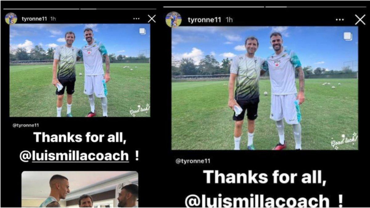 Tangkap layar story Instagram pemain Persib Bandung, Tyronne del Pino, Sabtu (15/7/2023). Dirinya memberikan ucapan terima kasih kepada Luis Milla