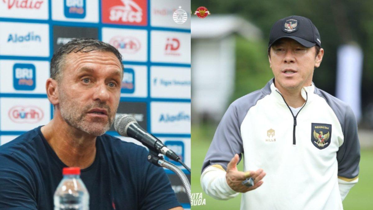 Pelatih Persija Jakarta asal Jerman Thomas Doll (kiri) dan pelatih Timnas Indonesia Shin Tae-yong (kanan). Perang urat saraf Thomas Doll dan Shin Tae-yong.