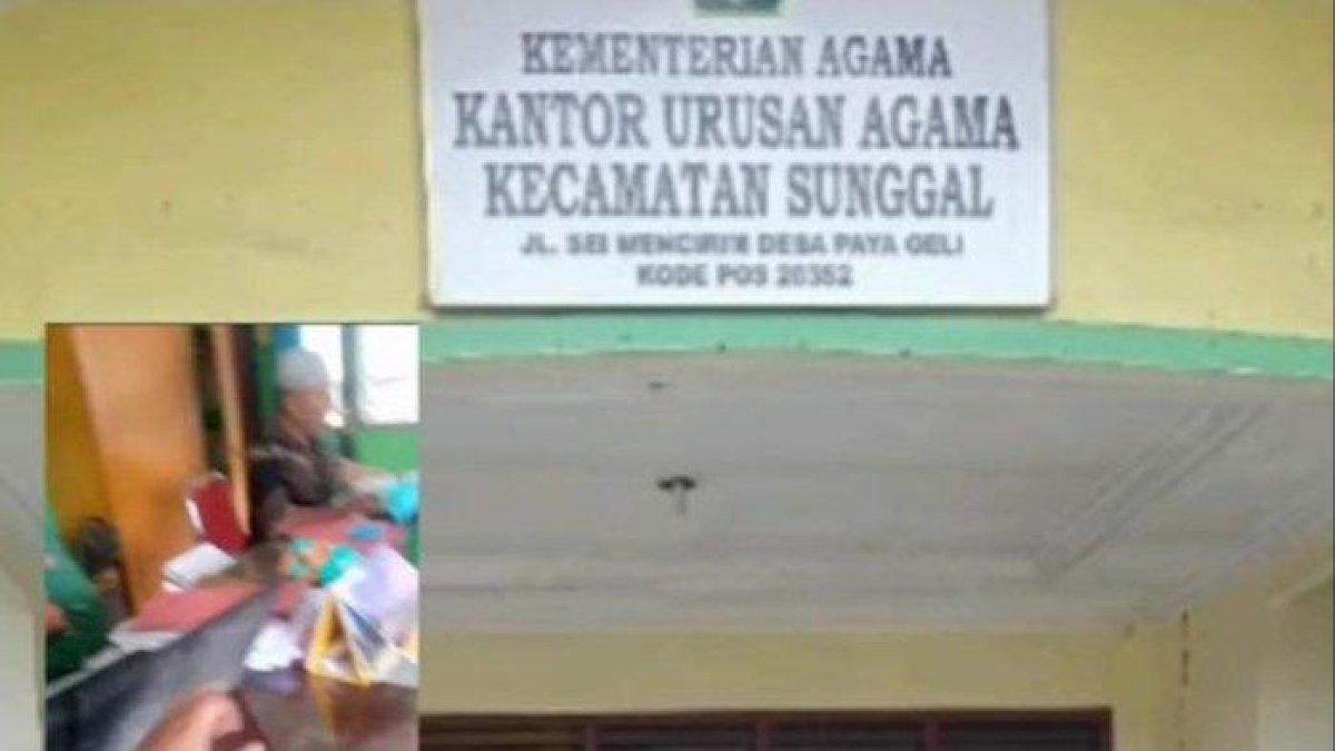 Viral video petugas KUA Sunggal, Deli Serdang diduga melakukan pungli kepada seorang wanita yang hendak mengurus duplikat buku pernikahan. Wanita itu mengaku diminta membayar Rp 600 ribu.