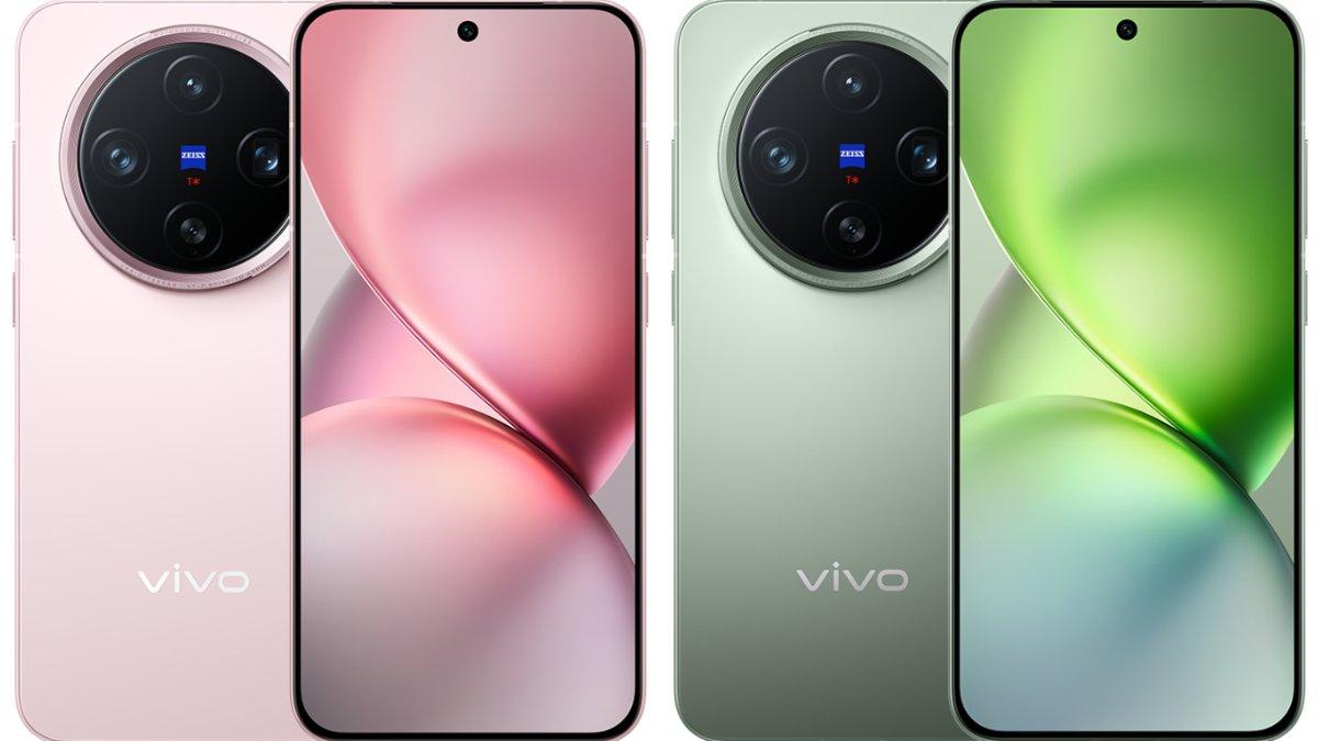 Berikut tampilan vivo X200 Pro Mini: Nebula Pink, Hijau, hitam, dan Putih.