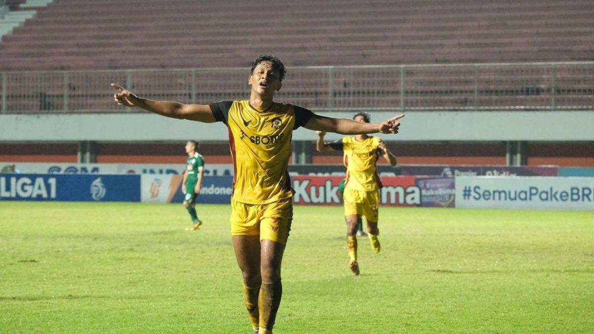 Potret aksi selebrasi gol dari Yandi Sofyan saat masih membela Persikabo 1973 di Liga 1 2022 lalu.