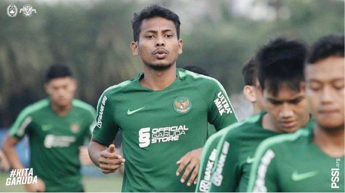 Zulfiandi saat memperkuat Timnas Indonesia di laga tahun 2019.